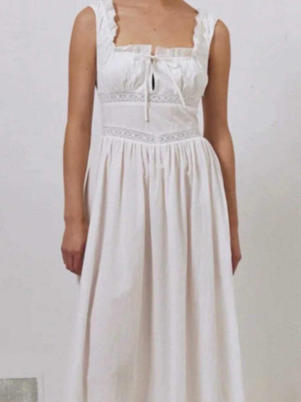 VRG GRL White Crochet Lace Midi Dress Size AU 8 US 4 Small